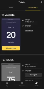Jakdojadeの自分のチケットが表示されている写真
