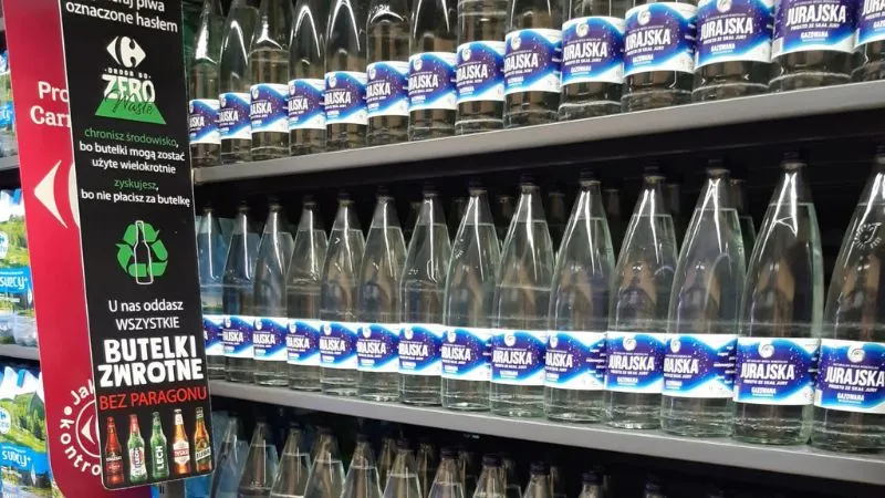 ポーランドのスーパーで売られているミネラルウォーターのイメージ