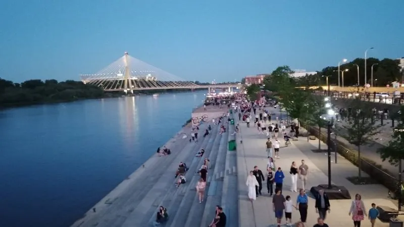 ポヴィシレ地区ヴィスワ川沿いの遊歩道
