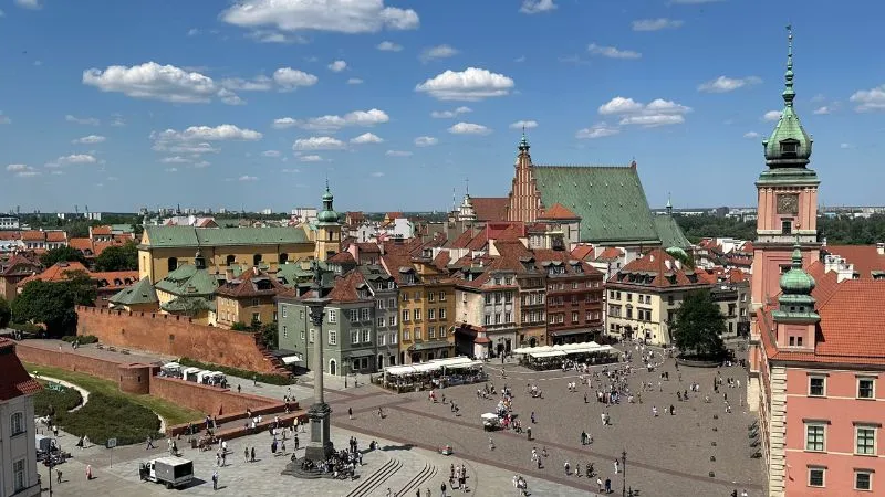 聖アンナ教会の塔から見たワルシャワ旧市街の眺望