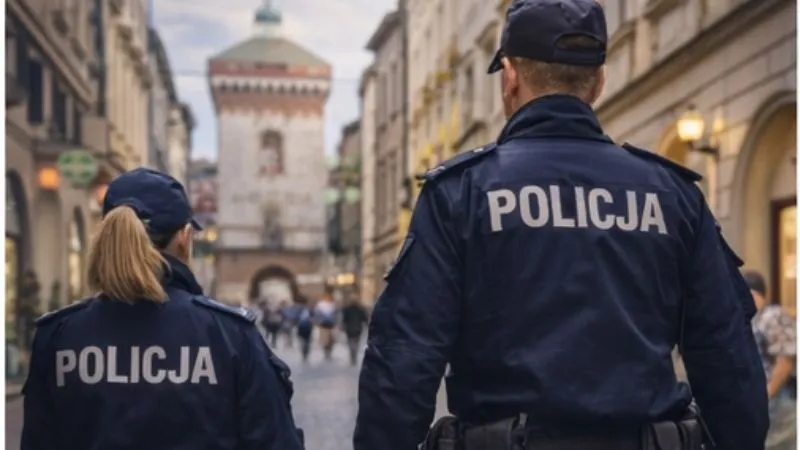クラクフ旧市街を巡回するポーランド警察官｜観光地の治安状況と安心できる理由