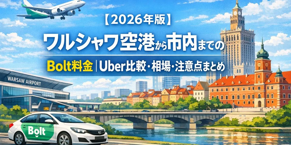 ワルシャワのショパン空港から市内まで、Bolt料金